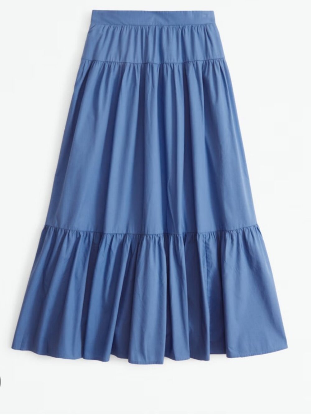 NWT Abercrombie & Fitch Blue Poplin Tiered Maxi Skirt in Women's Large - Picture 5 of 14